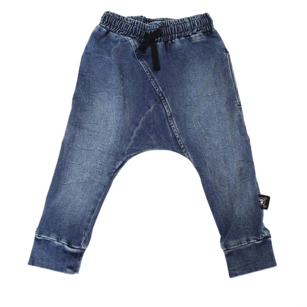 nununu Dark Blue Kids Jeans with Drawstring unisex
